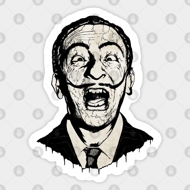 Salvador Dali Portrait Art Sticker by surmind
